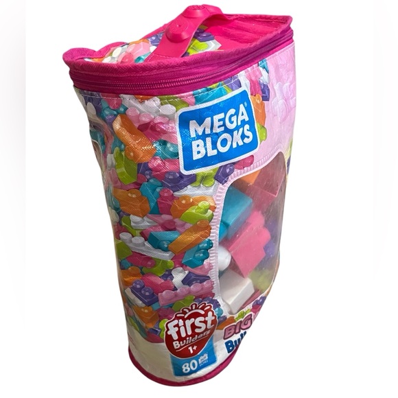 Mega Bloks First Builders Big Building Bag, 80-Piece Set (Pink) - Picture 3 of 6